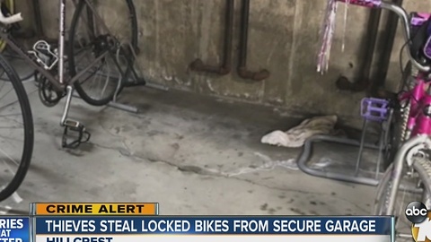 Thieves steal locked bikes from secure garage