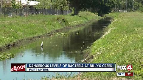 Bacterial contamination of Billy’s Creek a ‘public health risk’
