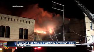 One dead after massive Plymouth apartment fire, mother still unaccounted for