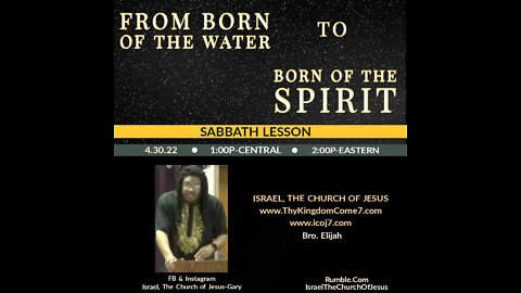 FROM BORN OF THE WATER TO BORN OF THE SPIRIT