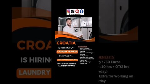 CROATIA WORK PERMIT 2023 croatia work visa update #shorts #youtubeshorts #itsa2zservicez #croatia