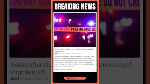 Actual Information | 3 dead in University of Virginia shooting | #shorts #news