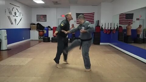 An example of the American Kenpo technique Detour from Doom