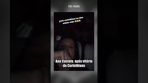 Ana Castela comemorando a vitória do Corinthians