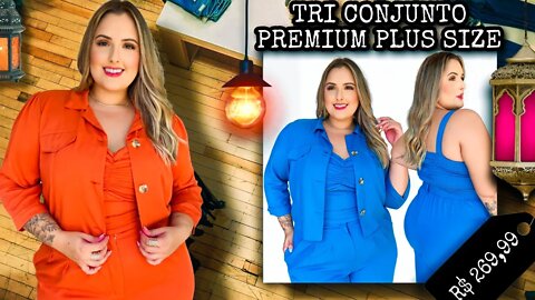 💕TRI CONJUNTO FEMININO PLUS SIZE VÁRIAS CORES LINHA PREMIUM