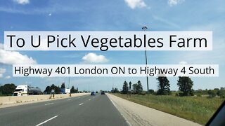 Highway 401 Scenic to Highway 4 South, London ON | To Vegetable Farm