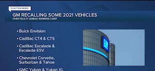 General Motors recalling several vehicles due to malfunctioning light