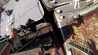 Daredevil Makes A Daring Jump In The Slit Between Old Ships