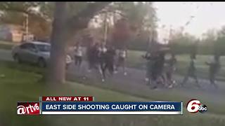 Large fight, shooting outside Indy elementary school caught on video