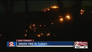 Grass fire in Turley