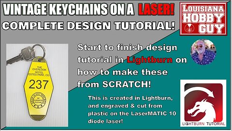 😍 Vintage Keychain Design! Engraved and cut from PLASTIC on the Roly LaserMATIC 10 Diode Laser!