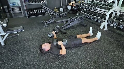 Dumbbell Straight Leg Floor Press (No Leg Drive)