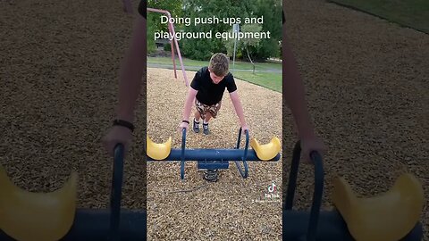 Doing push-ups on playground equipment #exercise #shorts