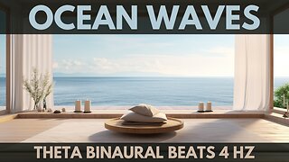 1 Hour of REM Sleep Music with the ocean waves, Theta Binaural Beats at 4 Hz