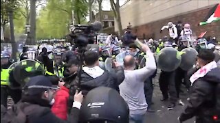 Violence Outside Israeli Embassy At A Free Palestine Protest In London