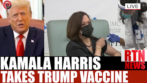 EXPOSED: Kamala Takes Trump Vaccine she said she will never Take | RTN News