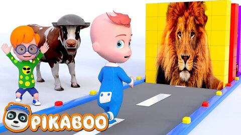 Learn Wild Animals and Fruits with Funny Baby Style PC Games | Pretend Play Cartoon with PiKaBOO