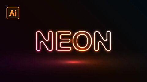 Realistic Neon Light Effect in Adobe Illustrator EPS. 3