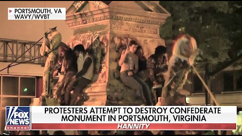 Protester critically injured after rioters destroy Confederate statue