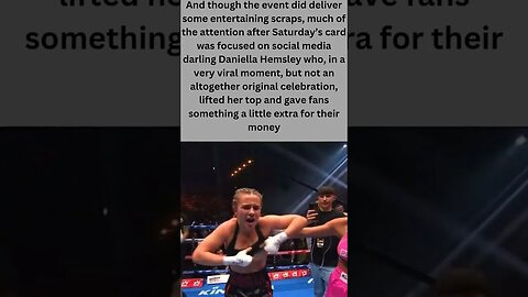 DaniellaHemsley from OnlyFans issue a feigned apologies for flashing her breasts at a Kingpyn Boxing