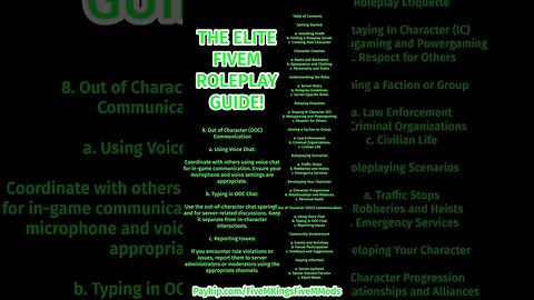 THE ELITE FIVEM ROLEPLAY GUIDE! #FIVEM #GTAV #GUIDE #ROLEPLAY #GTA5