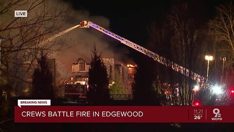 Emergency crews battle large fire in Edgewood