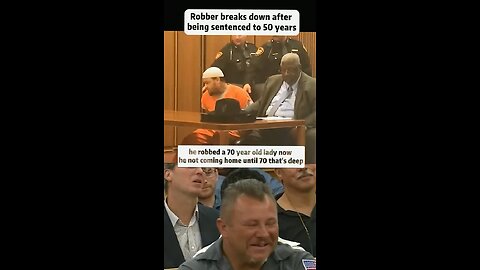 Pathetic criminal cries like a bitch when held accountable for mugging an old lady!