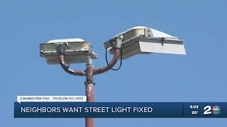 West Tulsa neighborhood wants street light fixed