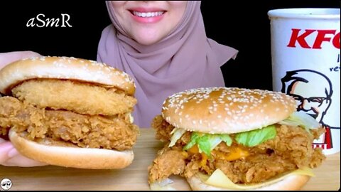 ASMR | KFC ZINGER CHEEZILLA + ZINGER STACKER |Eating Sounds | No Talking