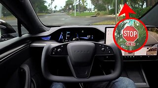 Tesla Full Self Driving Breaks 3 Traffic Laws in 10 Minutes