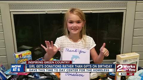 Girl asks for charitable donations to local nonprofits rather than gifts on her birthdays