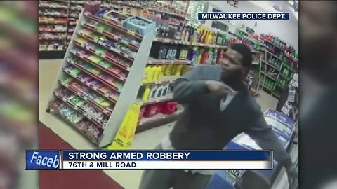 Milwaukee Police looking for strong armed robbery suspect