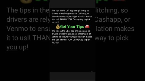 TIPPING SOLUTION!! 💰 LYFT 🚘 UBER 💰 #rideshare #lyft #uber #tipping