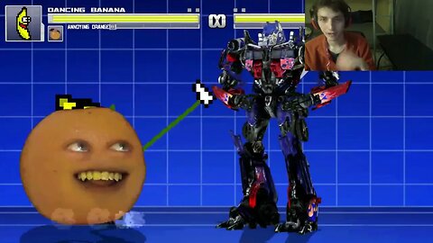 Fruit Characters (Annoying Orange And Dancing Banana) VS Optimus Prime In An Epic Battle In MUGEN