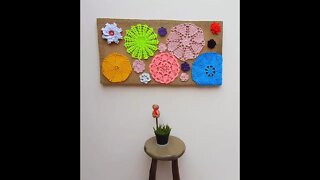 Quadro de crochê para decoração. Lindo!