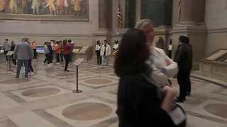 NEW - Climate radicals dump red powder on the U.S. Constitution at the National Archives in DC. The