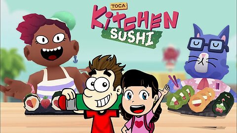 Toca Kitchen Sushi de olho vendado! Jogo divertido!