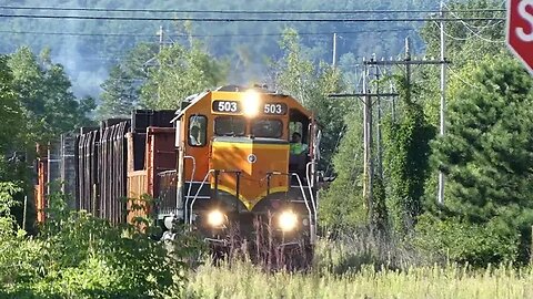 ELS 503 (SD40) Pulls FULL Freight Train South With Ease! How Many Cars Was That? | Jason Asselin