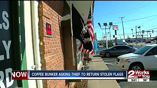 Coffee Bunker asking Thief to Return Stolen Flags