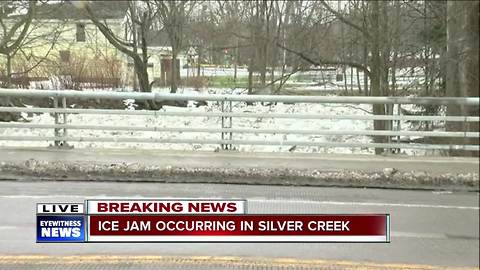 Ice jam occurring in Silver Creek