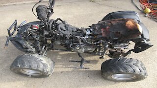 FIRE!!! 110cc Quad Spontaneous Combustion?!? 4 wheeler ATV China Quad Electrical