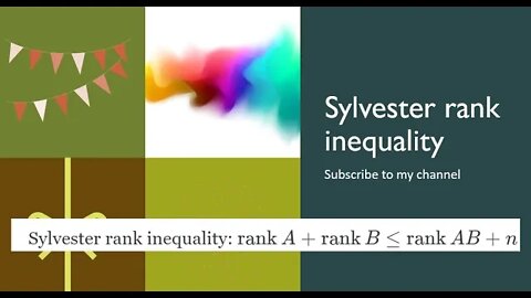 three proof Sylvester rank inequality rankA+rankB less than rank AB+n