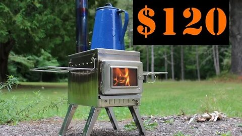 Fltom Stainless Steel Tent Stove! Unboxing, assembly, and test fire. Cheapest SS woodstove on AMAZON