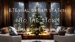 Relaxing Piano Music with Snowstorm wind Background, Christmas Theme, Christmas Tree, Snow, Calming