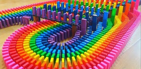 WOW!!! SATISFYING Rainbow Dominoes!