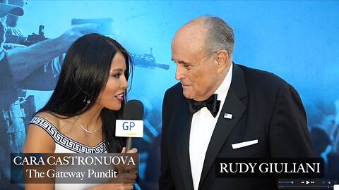Interview with Rudy Giuliani at the premier of POLICE STATE at Mar-a-Lago.