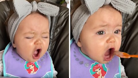 Hungry Baby Asks For Food Just Like A Baby Bird