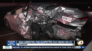 Driver arrested in suspected DUI crash