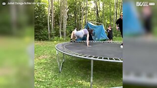Ce saut en trampoline fini en une chute spectaculaire
