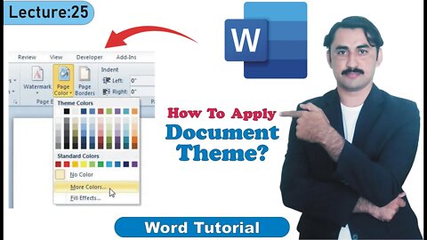 How to change Microsoft Word color theme | Change themes and colors using new settings|Sadar khan Tv